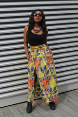 African Print Skirt in Gold Ankara Print - Festival Skirt - Continent Clothing 
