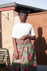 African Print Skirt in Purple Ankara Print - Festival Skirt - Continent Clothing 