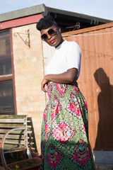 African Print Skirt in Purple Ankara Print - Festival Skirt - Continent Clothing 