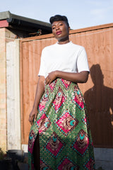 African Print Skirt in Purple Ankara Print - Festival Skirt - Continent Clothing 