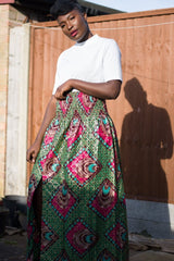 African Print Skirt in Purple Ankara Print - Festival Skirt - Continent Clothing 