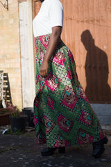 African Print Skirt in Purple Ankara Print - Festival Skirt - Continent Clothing 