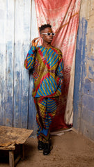 African Print Suit In Wow Print - The Continent Clothing