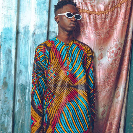 Abbinamento abito africano in rosso Samakaka