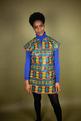 African Shift Dress In Kente - Continent Clothing 