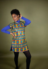 African Shift Dress In Kente - Continent Clothing 