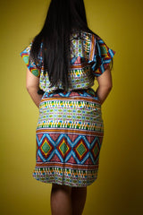 African Shirt Dress In Blue Kente - The Continent Clothing