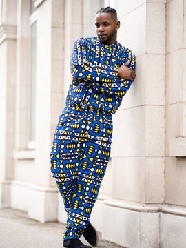 African Shirt in Blue Sumakaka