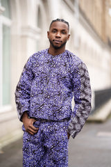 African Shirt in Chilled Purple - Continent Clothing 