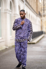 African Shirt in Chilled Purple - Continent Clothing 