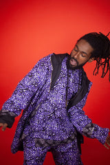 African Shirt in Chilled Purple - Continent Clothing 