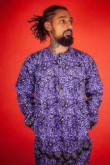African Shirt in Chilled Purple - Continent Clothing 