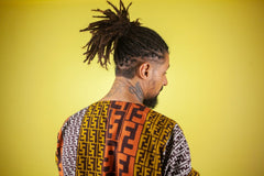 African Shirt in Earthy Mud Cloth - The Continent Clothing