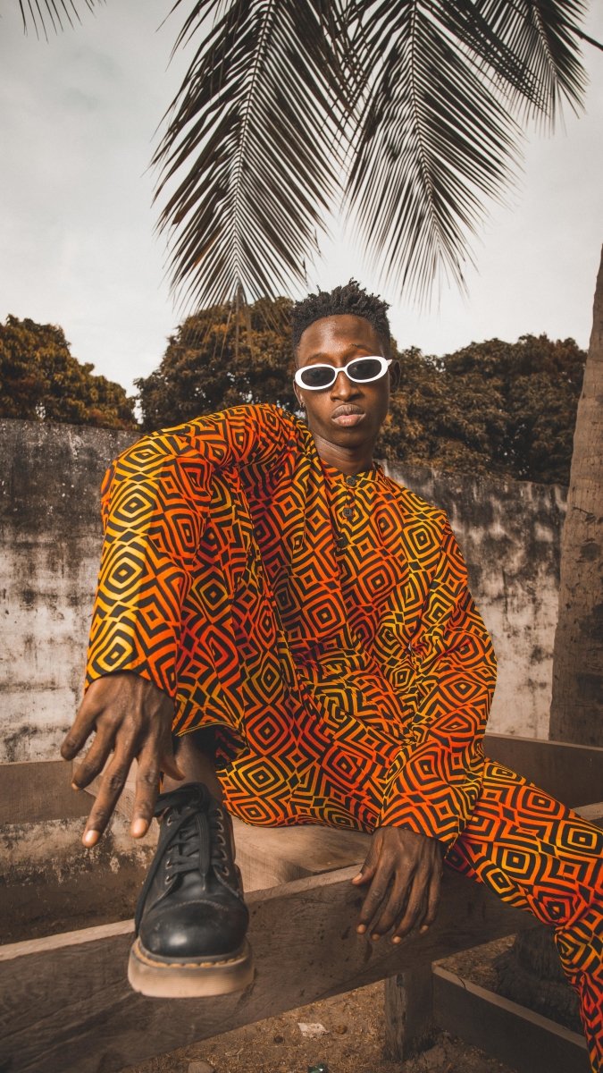 African Shirt In Electric Orange - The Continent Clothing