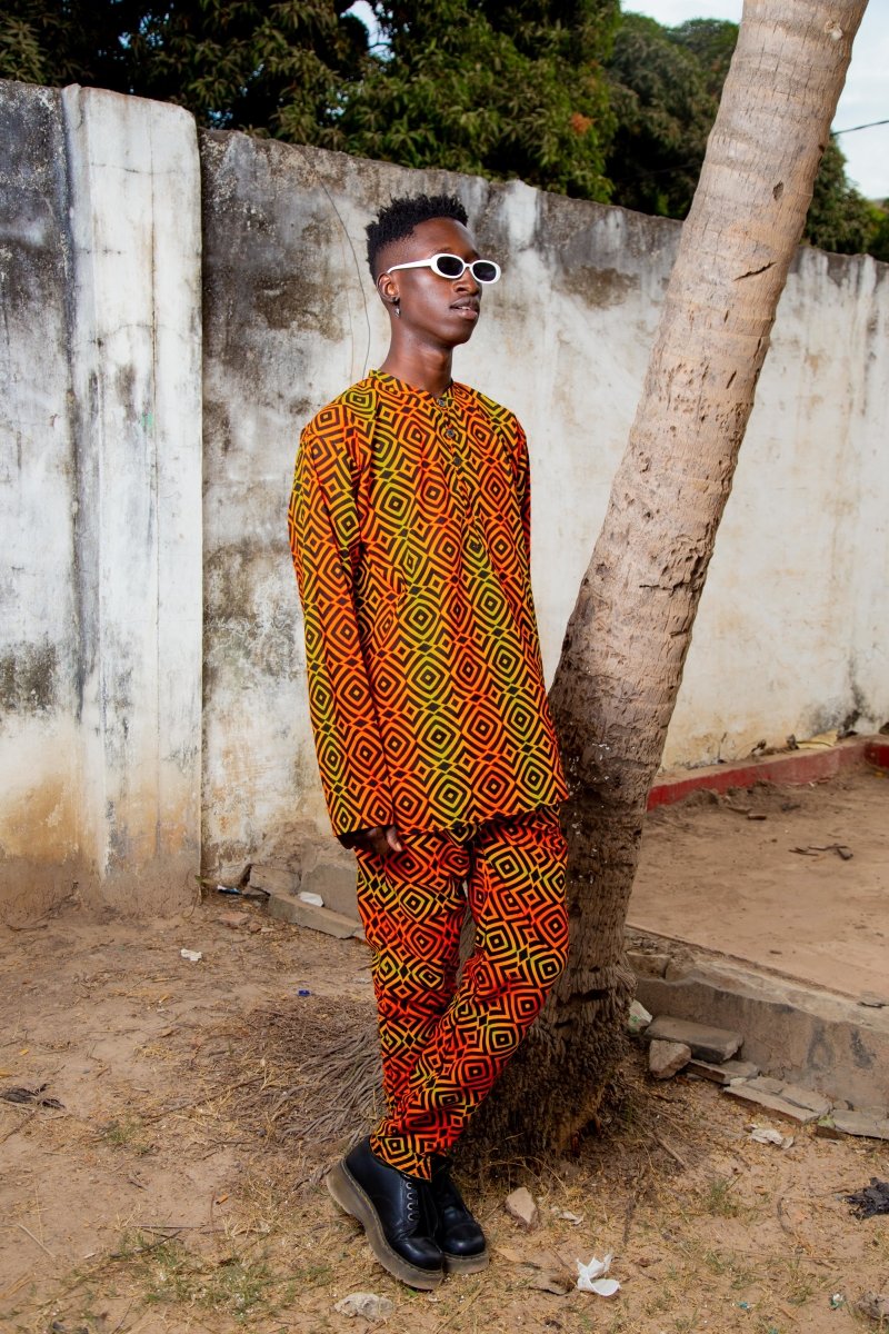 African Shirt In Electric Orange - The Continent Clothing