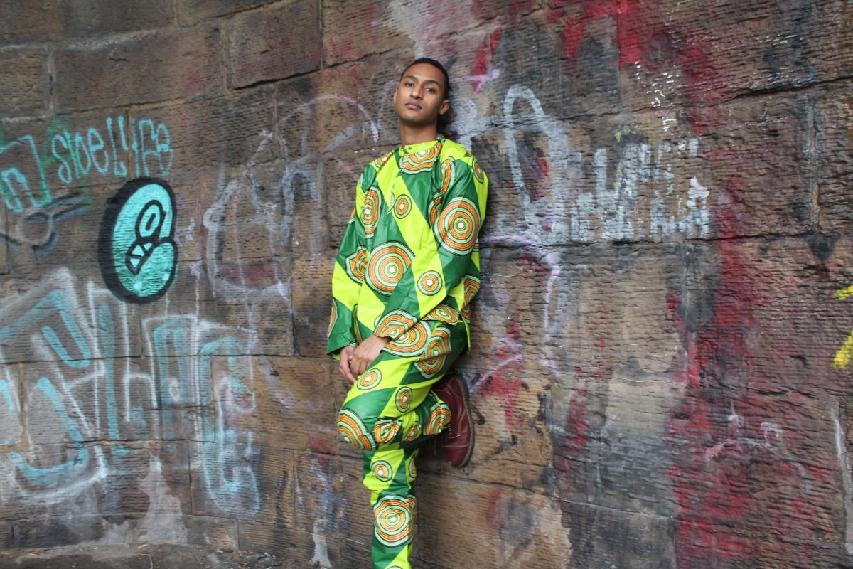 African Shirt in Green Ankara Print - Festival Clothing - Continent Clothing 