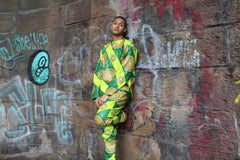African Shirt in Green Ankara Print - Festival Clothing - Continent Clothing 