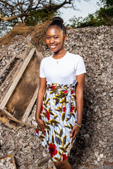 African Skirt In Red Flower - The Continent Clothing