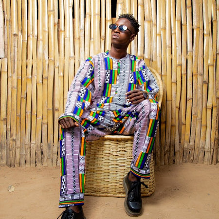 Abbinamento abito africano in rosso Samakaka