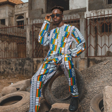 Abbinamento abito africano in rosso Samakaka