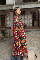 African Summer Coat in Electric Red - The Continent Clothing