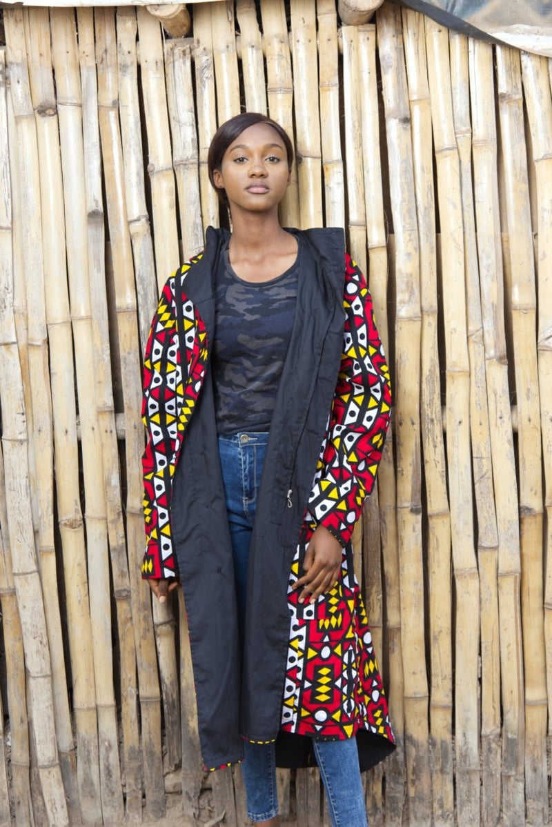 African Print Trench Coats - Festival Coats Unisex