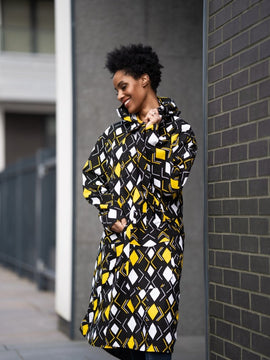 African Summer Parka In Black & Yellow