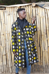 African Summer Parka In Black & Yellow - The Continent Clothing