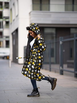 African Summer Parka In Black & Yellow