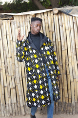 African Summer Parka In Black & Yellow - The Continent Clothing