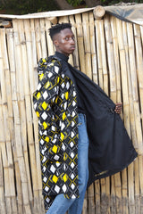 African Summer Parka In Black & Yellow - The Continent Clothing