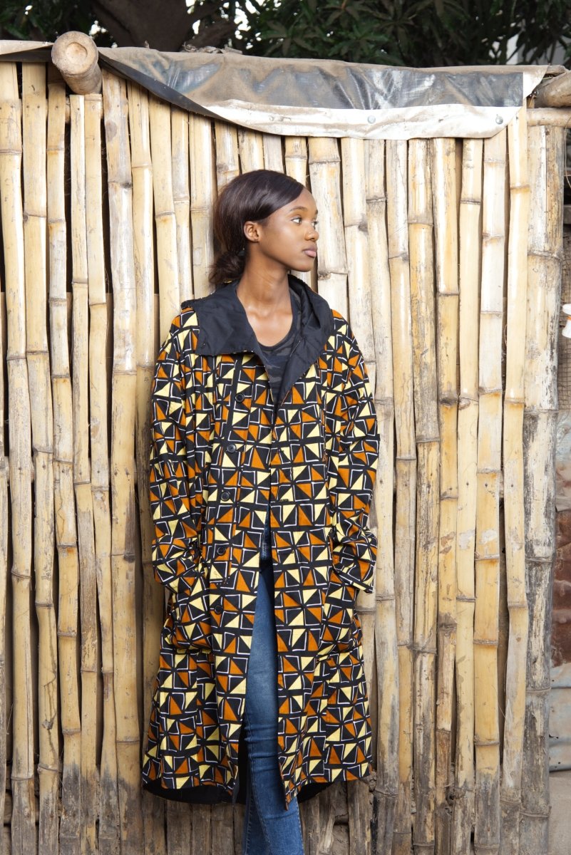 African Summer Parka In Earthy Mud Cloth - The Continent Clothing
