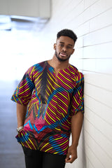 African T-Shirt in Wow Print - The Continent Clothing