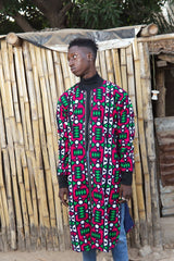 African Trench Coat in Electric Pink - The Continent Clothing