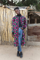 African Trench Coat in Electric Pink - The Continent Clothing