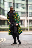 African Trench Coat in Green Ankara Print - Continent Clothing 