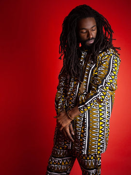 Pantalones africanos en increíble impresión de Kente