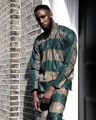 African Trousers In Electric Blue Kente Print - Continent Clothing 