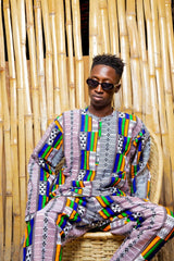 African Trousers In White Kente - The Continent Clothing