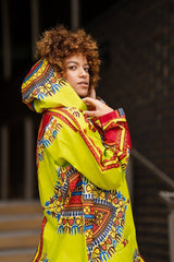 African Winter Jacket in Green Dashiki - Continent Clothing 