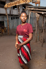 African Wrap Skirt in Electric Red - The Continent Clothing