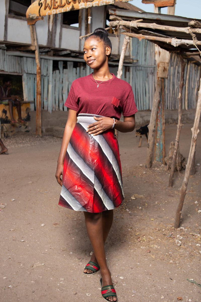 African Wrap Skirt in Electric Red - The Continent Clothing