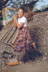 African Wrap Skirt, maxi In Mud Cloth - The Continent Clothing