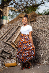African Wrap Skirt, maxi In Mud Cloth - The Continent Clothing