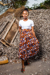 African Wrap Skirt, maxi In Mud Cloth - The Continent Clothing