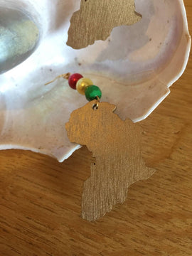 Afrozentrische Afrikanische Karte Ohrringe aus recyceltem Holz