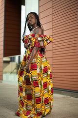 Amazing Kente African Maxi Dress - Continent Clothing 