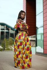 Amazing Kente African Maxi Dress - Continent Clothing 