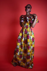 Amazing Kente African Maxi Dress - Continent Clothing 