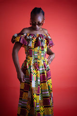 Amazing Kente African Maxi Dress - Continent Clothing 